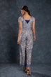 Load image into Gallery viewer, Navy Blue Chic Printed Linen Maxi Dress – Ready to Wear ClothsVilla