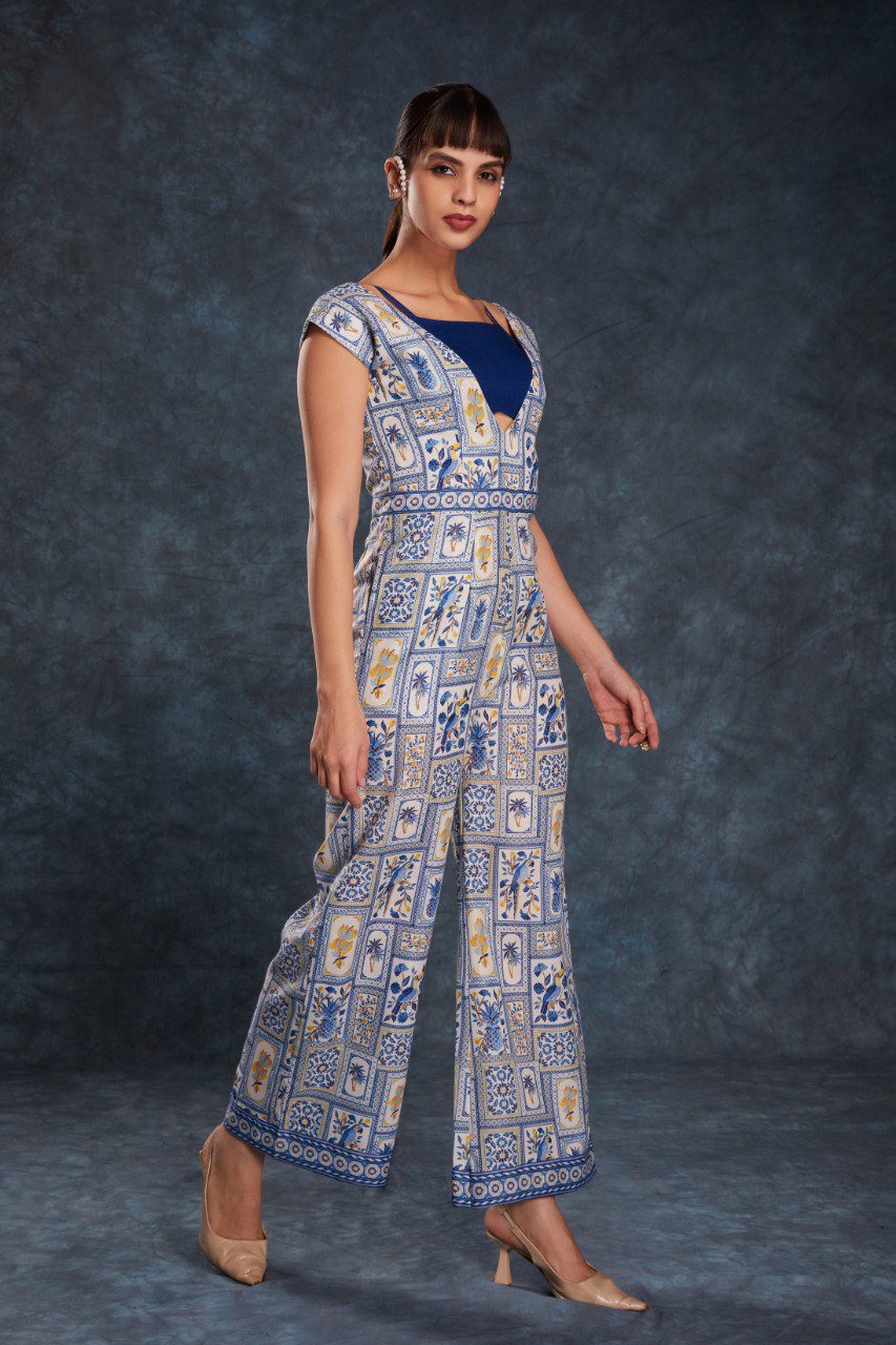 Navy Blue Chic Printed Linen Maxi Dress – Ready to Wear ClothsVilla