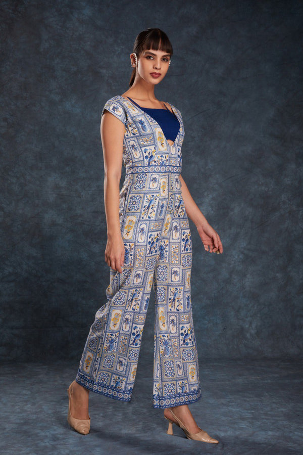 Navy Blue Chic Printed Linen Maxi Dress – Ready to Wear ClothsVilla