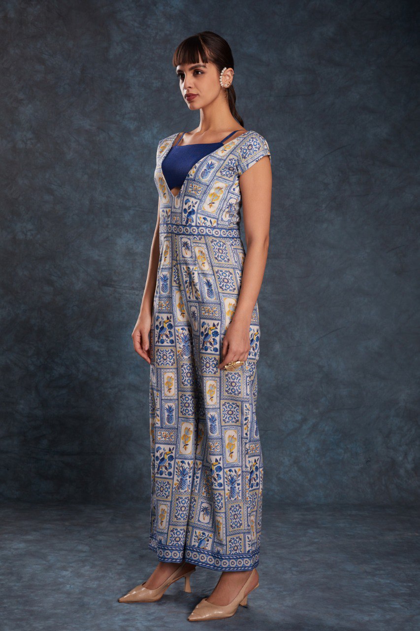 Navy Blue Chic Printed Linen Maxi Dress – Ready to Wear ClothsVilla
