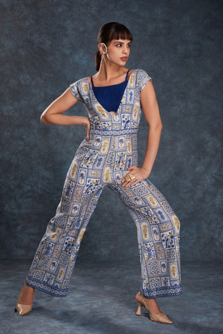 Navy Blue Chic Printed Linen Maxi Dress – Ready to Wear ClothsVilla