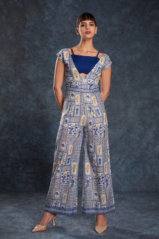 Navy Blue Chic Printed Linen Maxi Dress – Ready to Wear ClothsVilla