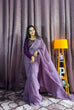 Load image into Gallery viewer, Purple Sleeveless Charm, Jacketed Grace – Sparkle Silk Saree Set with Kasturi Silk Blouse &amp; Koti ClothsVilla