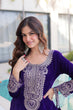 Load image into Gallery viewer, Purple Velvet Top Pant Set &amp; Matching Batwa