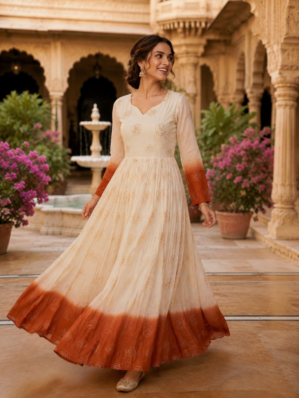 Crunchy Sequins Flared Gown ClothsVilla