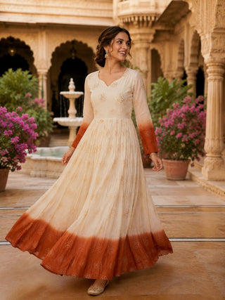 Crunchy Sequins Flared Gown ClothsVilla