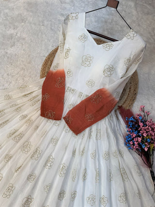 Crunchy Sequins Flared Gown ClothsVilla