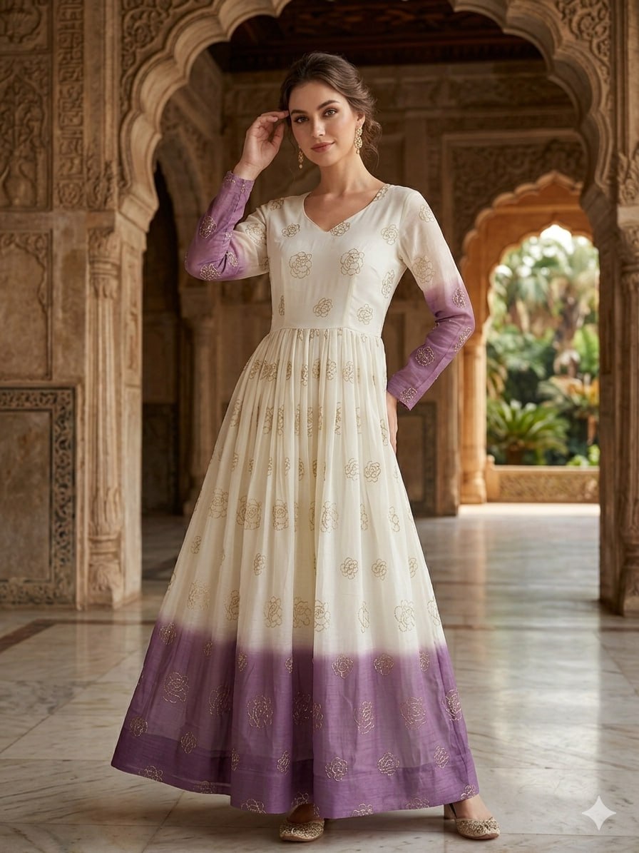 Crunchy Sequins Flared Gown ClothsVilla