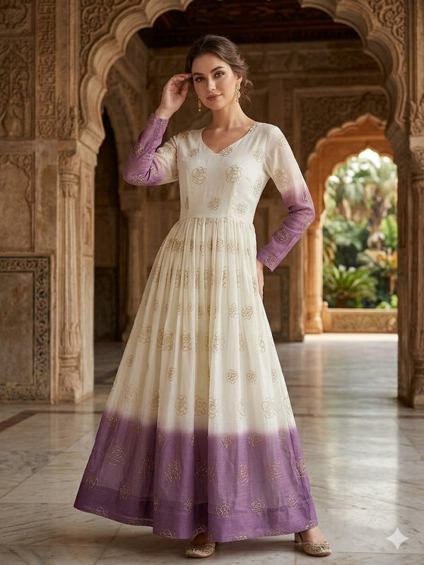 Crunchy Sequins Flared Gown ClothsVilla