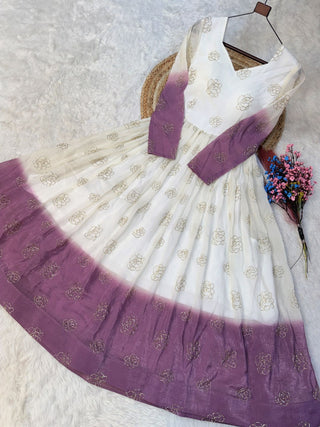 Crunchy Sequins Flared Gown ClothsVilla