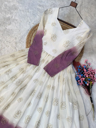 Crunchy Sequins Flared Gown ClothsVilla