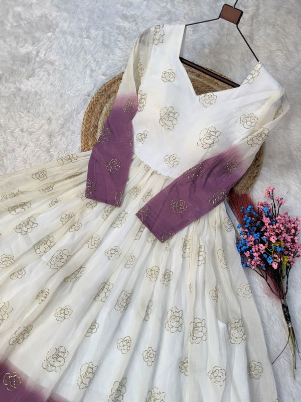 Crunchy Sequins Flared Gown ClothsVilla