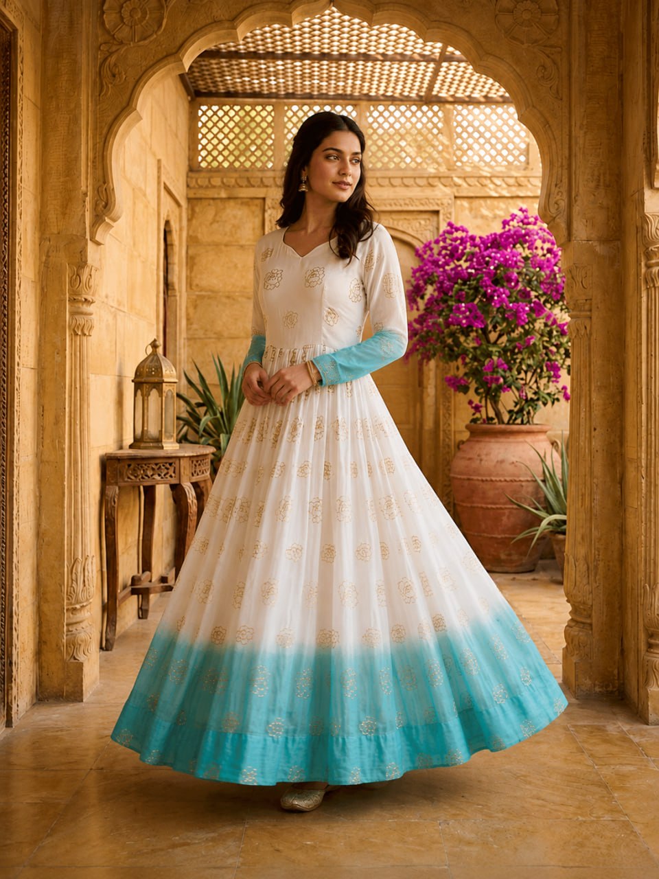 Crunchy Sequins Flared Gown ClothsVilla