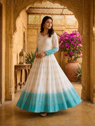 Crunchy Sequins Flared Gown ClothsVilla
