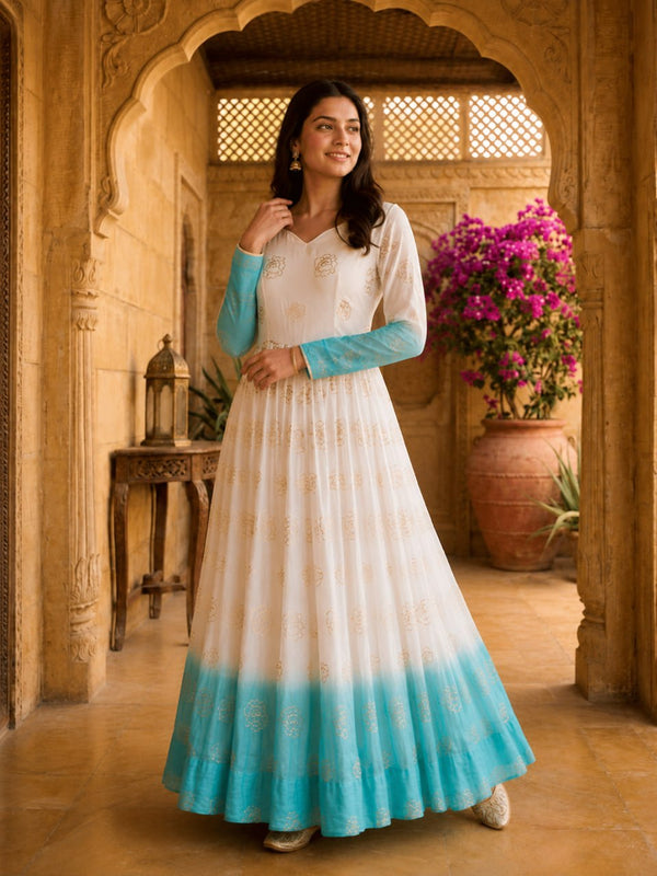 Crunchy Sequins Flared Gown ClothsVilla