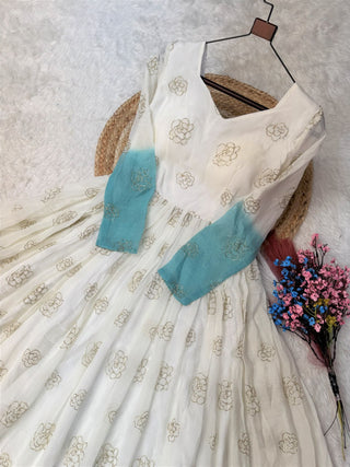 Crunchy Sequins Flared Gown ClothsVilla