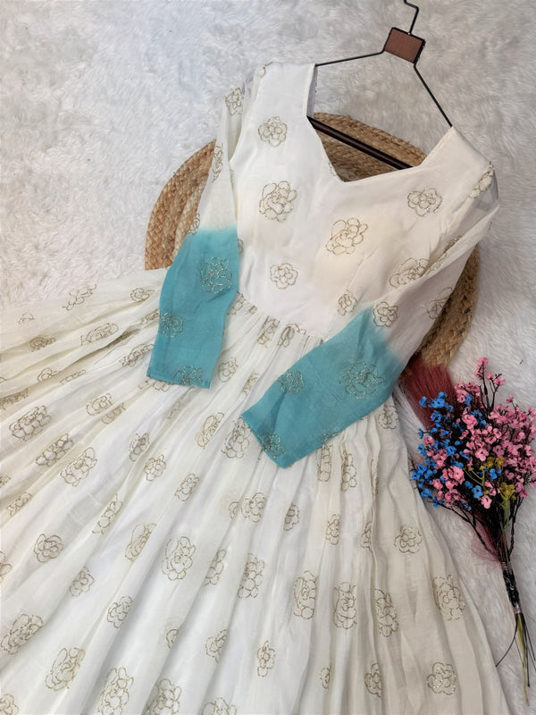 Crunchy Sequins Flared Gown ClothsVilla