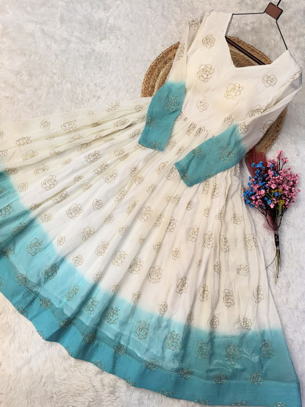 Crunchy Sequins Flared Gown ClothsVilla