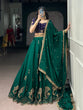 Load image into Gallery viewer, Pine Green Sequins Embroidered Silk Lehenga ClothsVilla