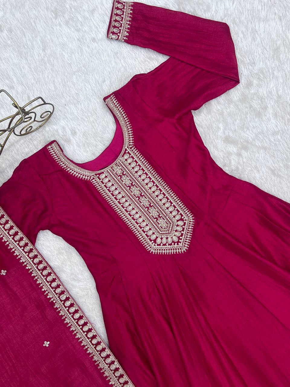 Pink Anarkali Gown with Dupatta ClothsVilla