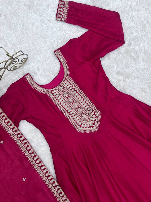 Pink Anarkali Gown with Dupatta ClothsVilla