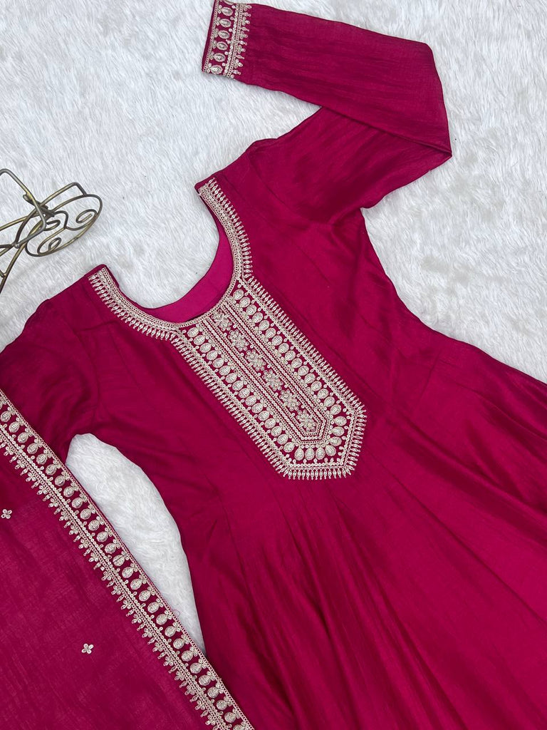 Pink Anarkali Gown with Dupatta ClothsVilla