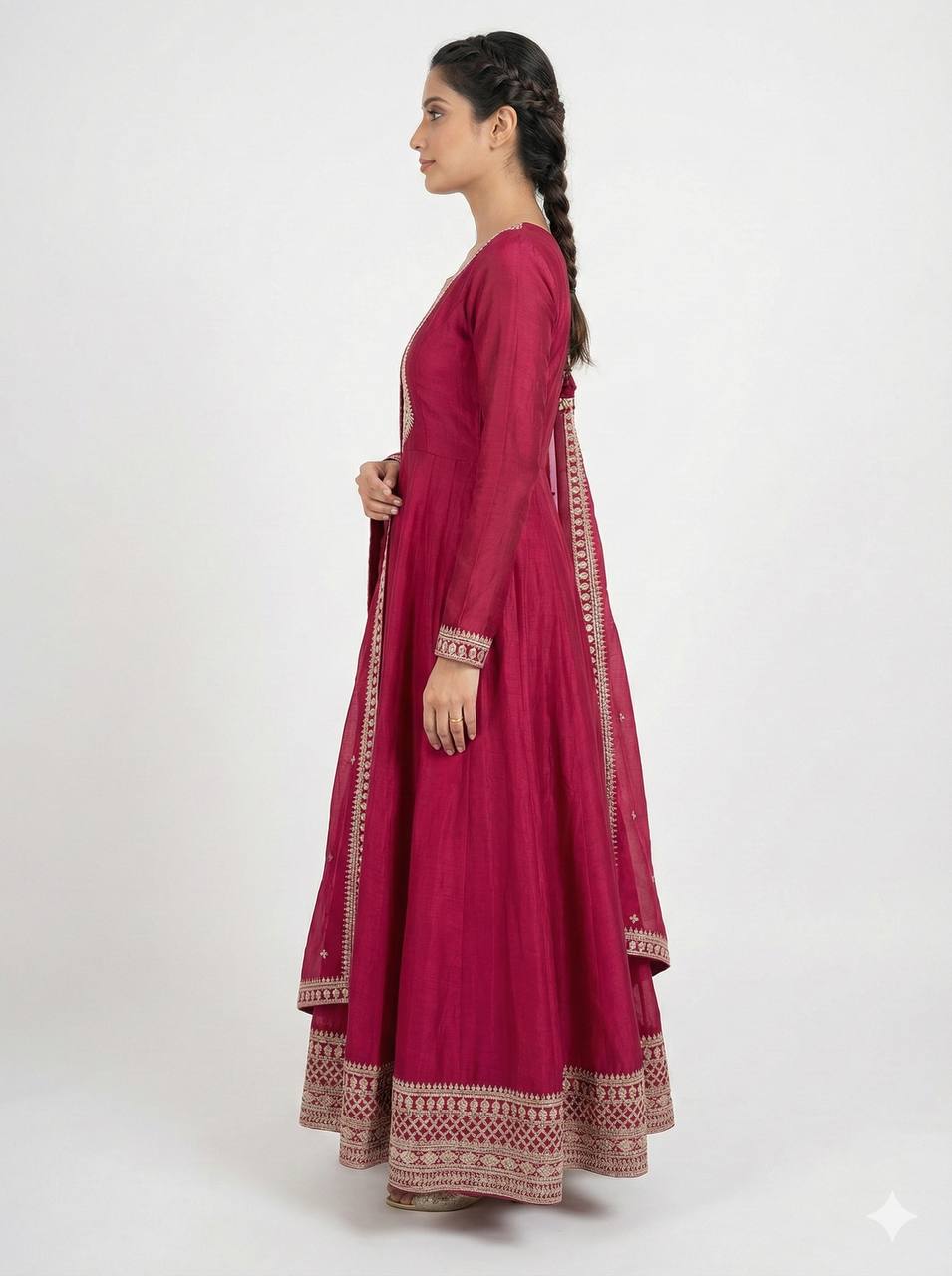 Pink Anarkali Gown with Dupatta ClothsVilla