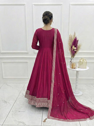 Pink Anarkali Gown with Dupatta ClothsVilla