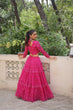 Load image into Gallery viewer, Pink Bandhej Print Faux Georgette Lehenga Choli Set with Gotta Patti &amp; Gamthi Embroidery – Stitched ClothsVilla