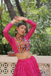 Load image into Gallery viewer, Pink Bandhej Print Faux Georgette Lehenga Choli Set with Gotta Patti &amp; Gamthi Embroidery – Stitched ClothsVilla