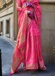 Load image into Gallery viewer, Pink Brown Ethereal Organza Silk Saree – Graceful &amp; Glamorous Drape ClothsVilla