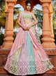 Load image into Gallery viewer, Pink Chiffon Sequinse embroidery Semi-Stitched Lehenga choli &amp; Dupatta ClothsVilla