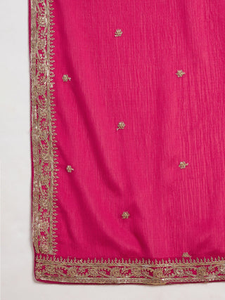 Pink Chinon Kurta Palazzo Set ClothsVilla