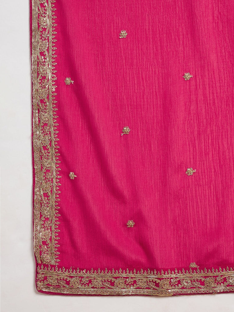Pink Chinon Kurta Palazzo Set ClothsVilla