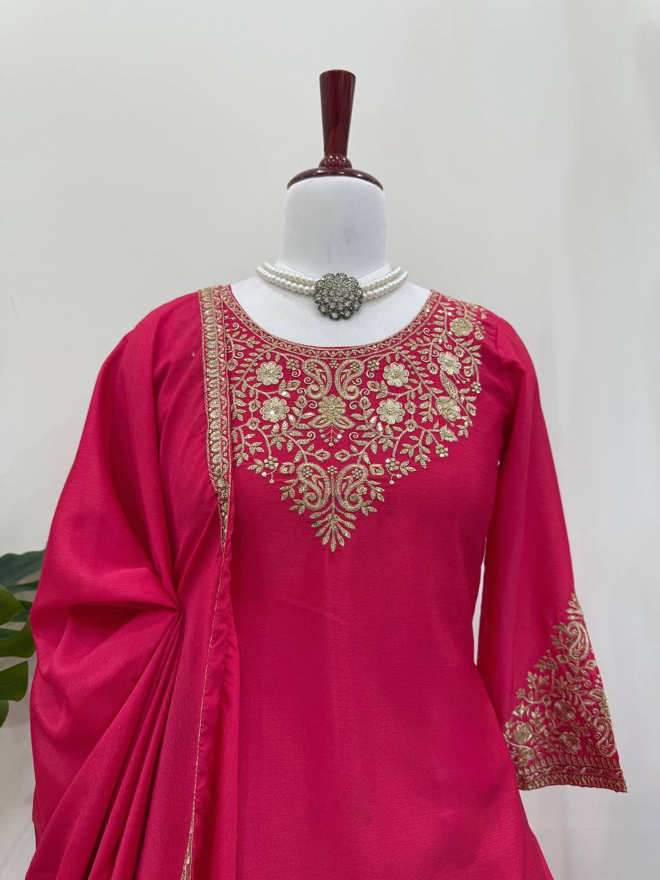 Pink Chinon Silk Lehenga Set with Sequin Work & Lace Border Dupatta  Full-Stitched Traditional Wear ClothsVilla