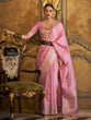 Load image into Gallery viewer, Pink Classic Banarasi Silk Blend Saree – Perfect for Weddings &amp; Festive Occasions ClothsVilla