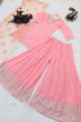 Load image into Gallery viewer, Pink Color Elegant &amp; Embroidered Fox Georgette Sharara Set: Dress to Impress ClothsVilla