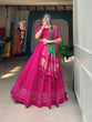 Load image into Gallery viewer, Pink Color Pure Cotton Lehenga &amp; Gaji Silk Dupatta Set with Gota &amp; Mirrorwork ClothsVilla