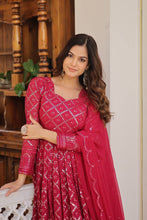 Load image into Gallery viewer, Pink Color Sequined Embroidered Gown with Dupatta Set ClothsVilla
