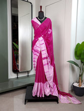 Load image into Gallery viewer, Pink Color Sequined Viscose Chanderi Saree with Gota Patti Border &amp; Blouse ClothsVilla