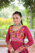 Load image into Gallery viewer, Pink Colour Navratri Special Rayon Kurti with Kutchi Gamthi Work – Adjustable Fit &amp; Full Sleeves ClothsVilla