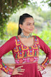 Load image into Gallery viewer, Pink Colour Navratri Special Rayon Kurti with Kutchi Gamthi Work – Adjustable Fit &amp; Full Sleeves ClothsVilla