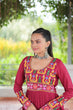Load image into Gallery viewer, Pink Colour Navratri Special Rayon Kurti with Kutchi Gamthi Work – Adjustable Fit &amp; Full Sleeves ClothsVilla