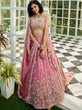 Load image into Gallery viewer, Pink colour Tissue Fabric with Sequinse &amp; Thread embroidery Semi-Stitched Lehenga choli &amp; Dupatta ClothsVilla