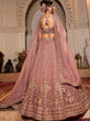 Load image into Gallery viewer, Pink colour Tissue Sequinse embroidery Semi-Stitched Lehenga choli &amp; Dupatta ClothsVilla