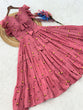 Load image into Gallery viewer, Pink Cotton Embroidered Anarkali Kurti ClothsVilla