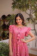 Load image into Gallery viewer, Pink Cotton Embroidered Anarkali Kurti ClothsVilla