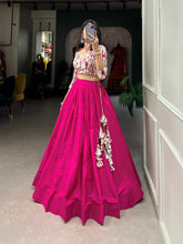 Load image into Gallery viewer, Pink Cotton Lehenga Co-Ord Set with Shibori Print Blouse ClothsVilla