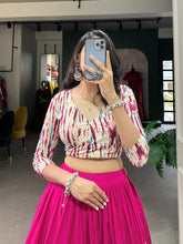 Load image into Gallery viewer, Pink Cotton Lehenga Co-Ord Set with Shibori Print Blouse ClothsVilla