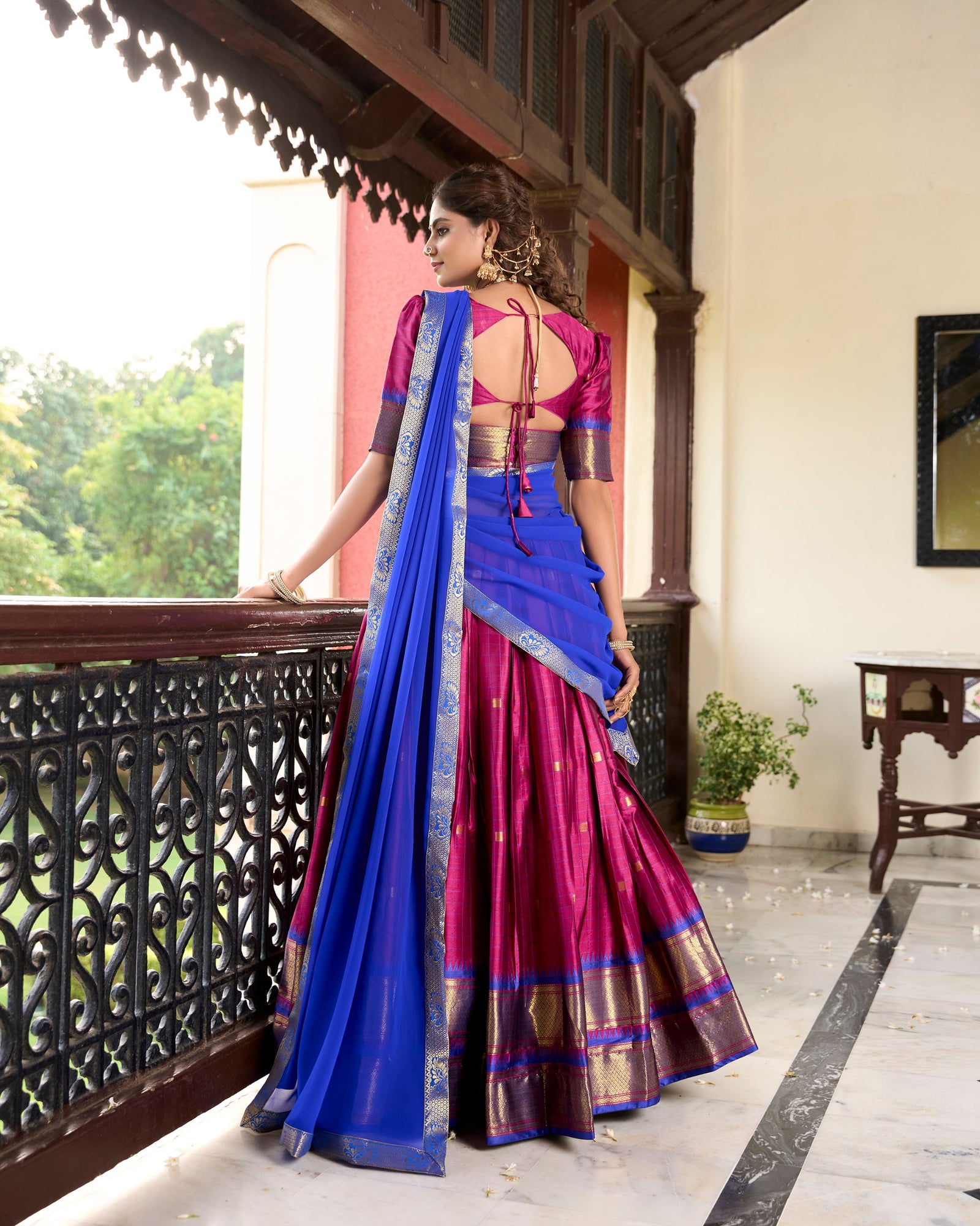 Pink Cotton Silk Paithani Weaving Lehenga Set – A Timeless Cultural Elegance